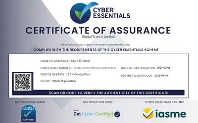 Digital Transit Achieves Fourth Consecutive Cyber Essentials Certification