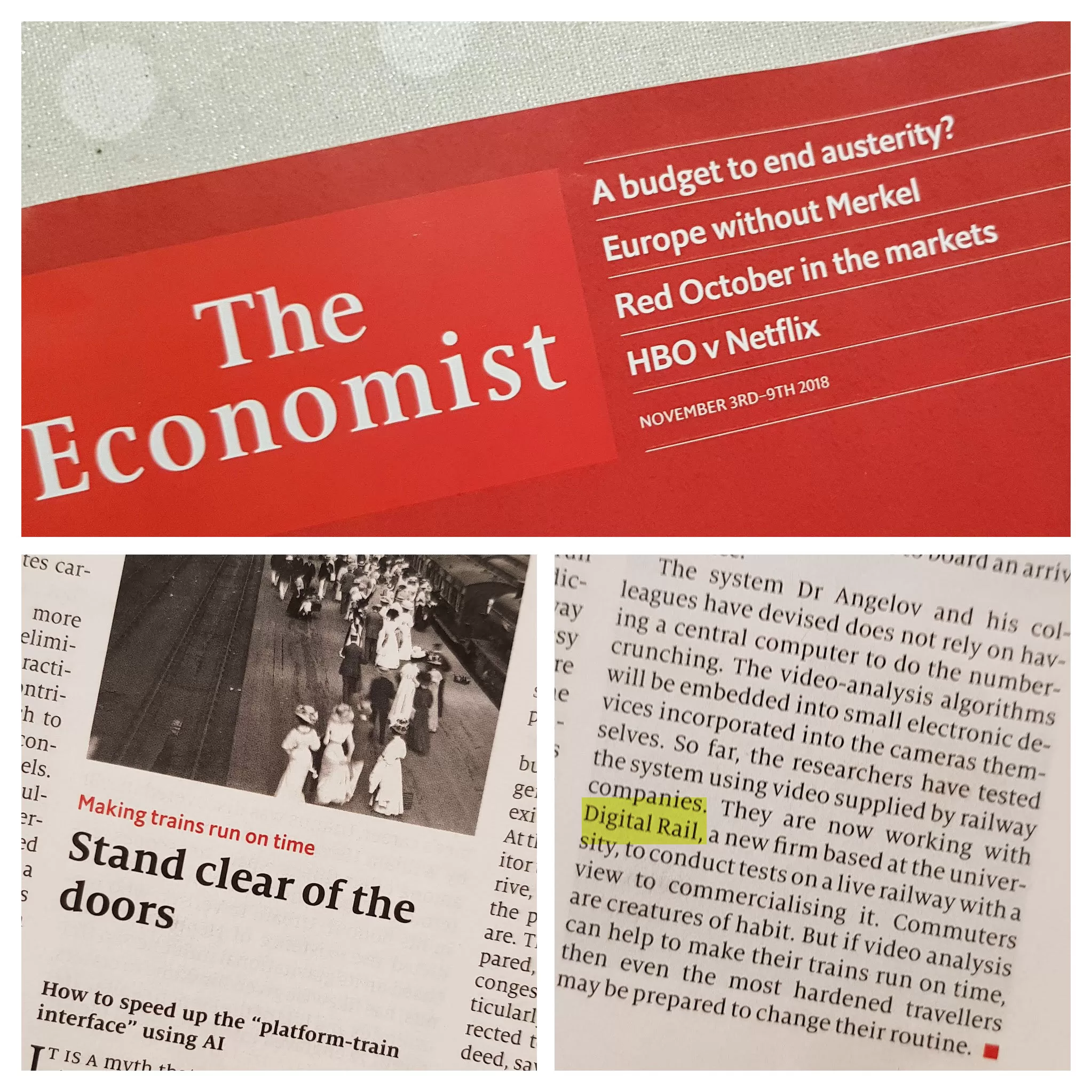Digital Rail featured in the Economist